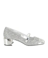 Jimmy Choo Glitter Mary Jane Pumps With Metallic Accents In Gray