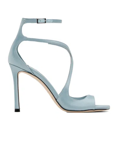 Jimmy Choo Ssense Exclusive Blue Azia 95 Heeled Sandals In Ice Blue