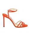 Jimmy Choo High-heeled Sandals Wrapped Around Ankle Straps In Orange