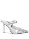 Jimmy Choo 100mm Bing Crystal-embellished Mules In Gray