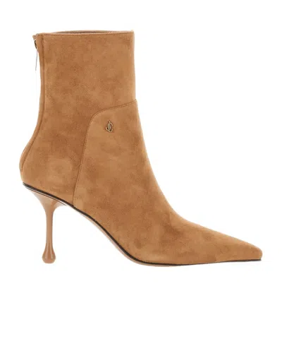 Jimmy Choo High-heeled Ankle Boots In Brown