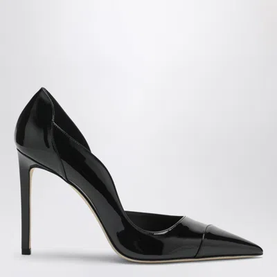 Jimmy Choo Brigitte Black Pumps With Thin Heel In Shiny Leather Woman