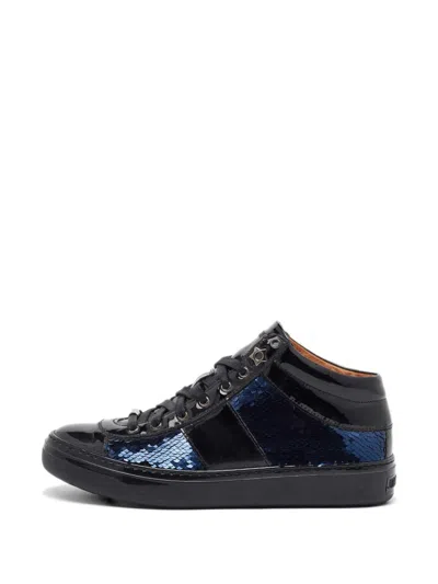 Pre-owned Jimmy Choo Hi-top Sneakers In Black