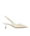 Jimmy Choo Amita 45 Slingback Pumps In Mesh In Nude