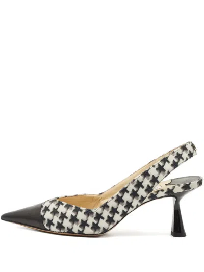 Pre-owned Jimmy Choo Houndstooth Leather Pumps In Black