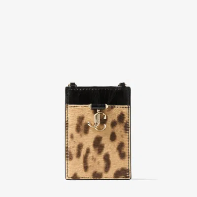 Jimmy Choo Id Holder With Chain In Brown