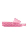 Jimmy Choo Womens V Candy Pink Diamond Platform Rubber Sliders In Pink