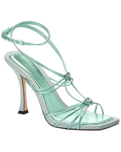 Jimmy Choo Indiya 100 Leather Sandal In Green