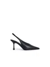 Jimmy Choo Leather Pointed Toe Sling Back Stiletto In Black