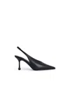 Jimmy Choo Leather Pointed Toe Sling Back Stiletto In Black