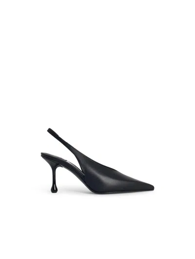 JIMMY CHOO ISA 80' BLACK LEATHER SLINGBACKS