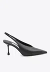 Jimmy Choo Leather Pointed Toe Sling Back Stiletto In Multi