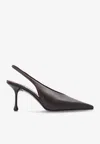 Jimmy Choo Isa 80 Calf Leather Slingback Pumps In Burgundy