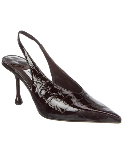 Jimmy Choo Isa 80 Croc-embossed Leather Slingback Pump In Burgundy