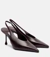 Jimmy Choo Isa 80 Leather Slingback Pumps In Burgundy