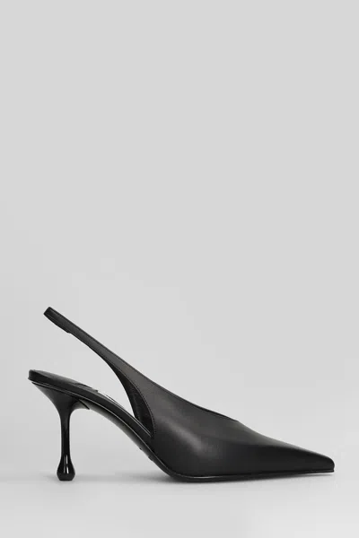 JIMMY CHOO ISA 80 PUMPS IN BLACK LEATHER
