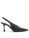 Jimmy Choo High Heel Slingback Pumps Pointed Toe Leather In Black