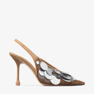 Jimmy Choo Isa 95 In Biscuit/silber