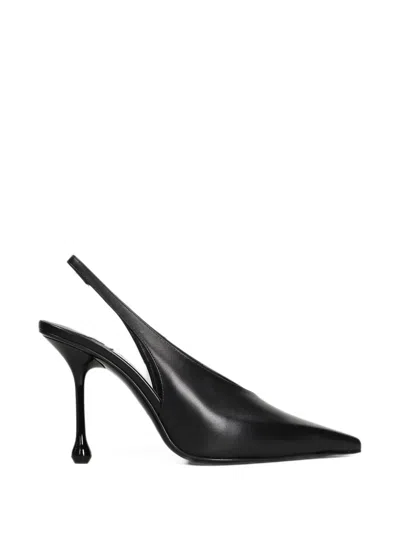 Jimmy Choo Isa 95 Black Leather Pumps
