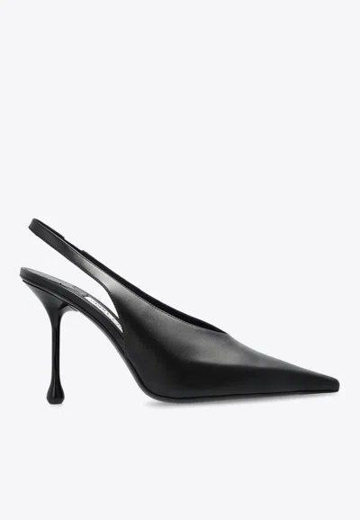 Jimmy Choo High Heel Slingback Pumps Pointed Toe Leather In Multi