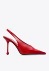Jimmy Choo Isa 95 Leather Slingback Pumps In Red