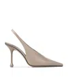 Jimmy Choo Womens Taupe Isa 95 Slingback Leather Heeled Courts In Brown