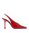 Jimmy Choo Isa 95 Leather Slingback Pumps In Red
