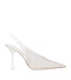 Jimmy Choo Isa 95 Leather Slingback Pumps In White