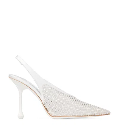 JIMMY CHOO ISA 95 LEATHER SLINGBACK PUMPS