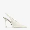 Jimmy Choo Isa Pointed Toe Slingback Pump In Neutral