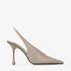 Jimmy Choo Womens Taupe Isa 95 Slingback Leather Heeled Courts In Neutral