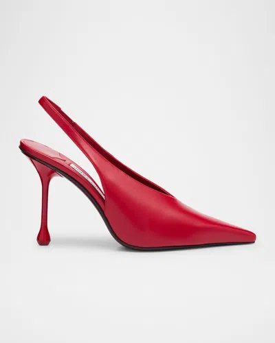 JIMMY CHOO ISA LEATHER SLINGBACK PUMPS
