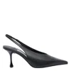 Jimmy Choo Leather Pointed Toe Sling Back Stiletto In Black