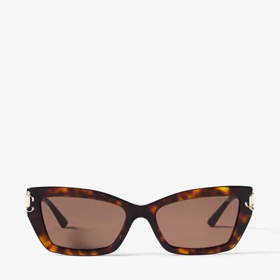 Jimmy Choo Isla Cat-eye Sunglasses In E73 Dark Brown