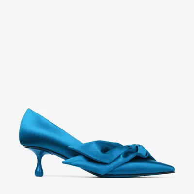 Jimmy Choo Bow-detail Pointed-toe Pumps In Blue