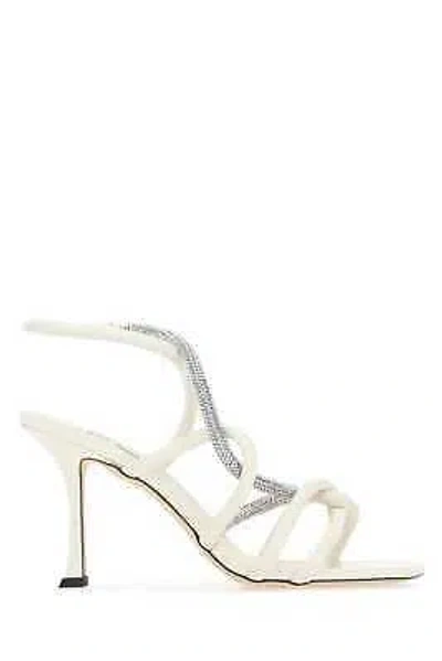 Pre-owned Jimmy Choo Ivory Leather Lonnie 90 Sandals In White
