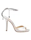 Jimmy Choo Saeda 100 Satin Sandal Ivory Color In Metallic