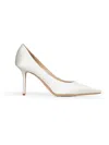 Jimmy Choo Women Ivory Satin Love 85 Pumps In White