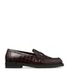 Jimmy Choo Ivy Croc-embossed Leather Loafers In Brown