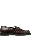 Jimmy Choo Ivy Crocodile-embossed Loafers In Brown