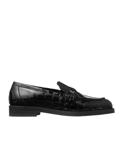 JIMMY CHOO IVY CROCODILE-EMBOSSED LOAFERS