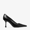 Jimmy Choo Ixia 80 Leather Dã©col In Black