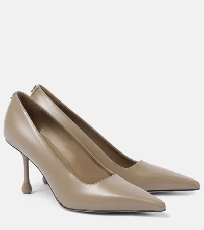 Jimmy Choo Ixia 80 Leather Pumps In Beige