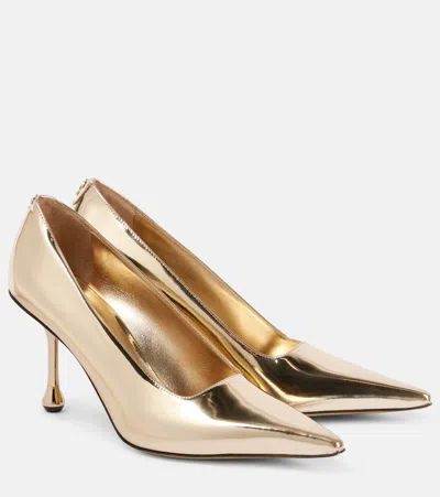 Jimmy Choo Ixia 80 Mirrored Leather Pumps In Gold