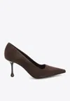 Jimmy Choo Ixia Pointed Toe Suede Pumps In Brown