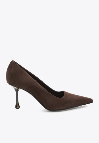 JIMMY CHOO IXIA 80 SUEDE PUMPS