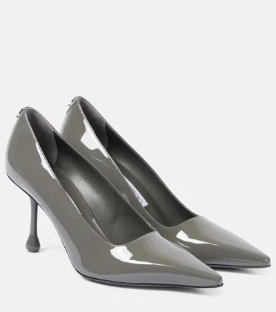 Jimmy Choo Ixia 90 Patent Leather Pumps In Grey