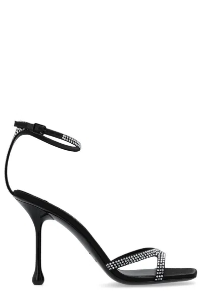 Jimmy Choo Ixia Crystal Studded Ankle-strap Sandals In Black