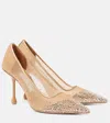 Jimmy Choo Ixia 95 Crystal-embellished Pumps In Gold
