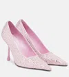 Jimmy Choo Ixia 95 Embellished Satin Pumps In Pink